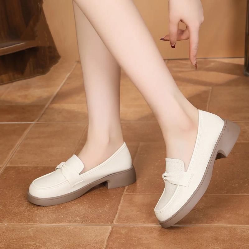 

Fashion leather shoes women s spring and autumn new retro soft-soled small leather shoes thick-soled thick-heeled women s shoes 40