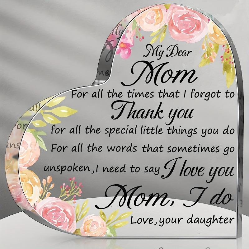

2D Flat, Acrylic Heart Birthday Gifts Desktop Decoration, Floral Design, Home Decor Plaque Hanging Wall Art Decorative Garden Decoration for Room Door 10*10CM