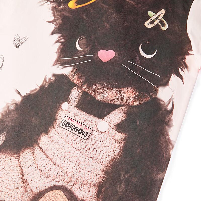 LED'IN Cute Cat Short Sleeve T-Shirt