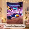 Tapisserie Personnalisée sur Mesure, Impression Rocket League Texte Nom Personnalisé Art Mural Suspendu pour Chambre à Coucher