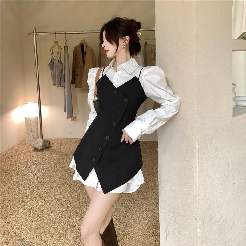 Women's Spring Slimming Mid-length Waist-cinching Vest Jacket with Unique Design 