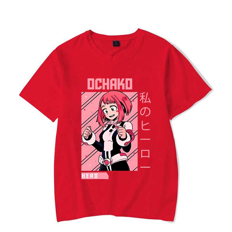 Nové anime tričko s grafickým potiskem OCHACO URARAKA Dámská móda Kulatý výstřih Volné tričko Streetwear Ležérní Harajuku tričko