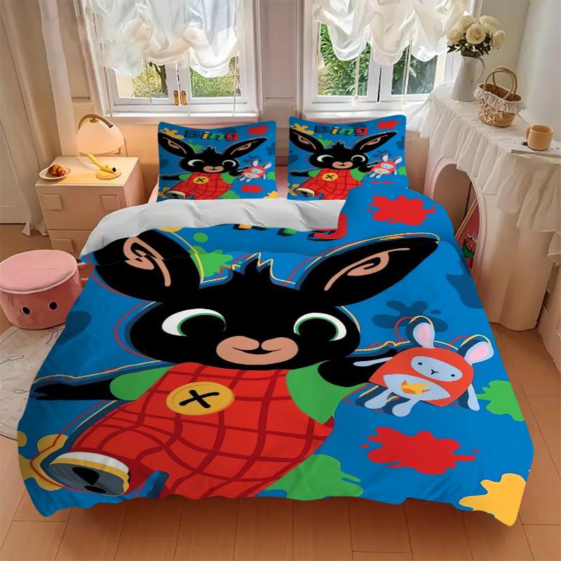 Bing'S Colorful Adventure Print 3Pcs Bedding Setduvet Cover With 2 Bedropillowcase Home Birthday Gift
