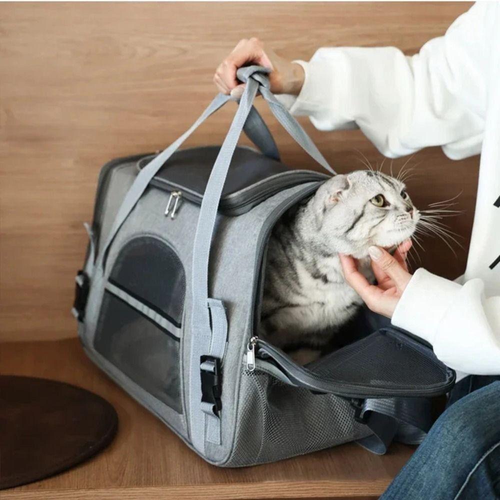 Soft Sided Cat Bag Portable Dog Carrying Case Easy Storage Pet Carrier  for Travel