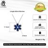 ORSA JEWELS Shiny Created Sapphire Flower Pendant 925 Silver 5A CZ Necklace Engagement Wedding Jewelry for Women LZN17