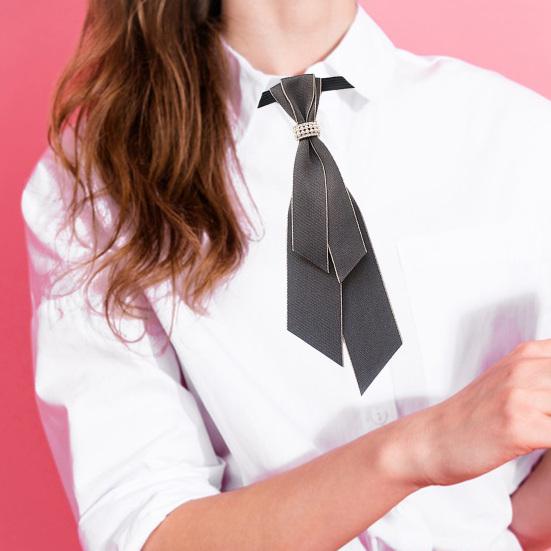 Unisex Bank Tie-Free Neck Tie Detachable Academic Style Bow Tie White Shirt Hotel Professional Collar Flower Accessory