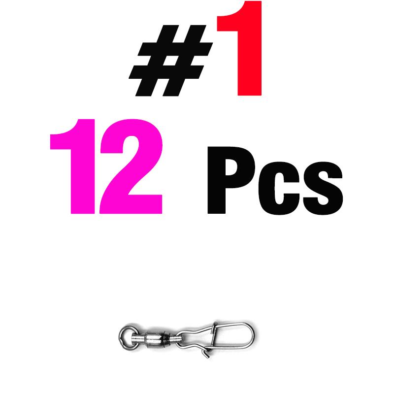 MNFT 12Pcs Stainless Steel Snap Swivel Fishing Accessories Solid Ring Terminal Tackles Connector Rig 0 # -8 # Optional