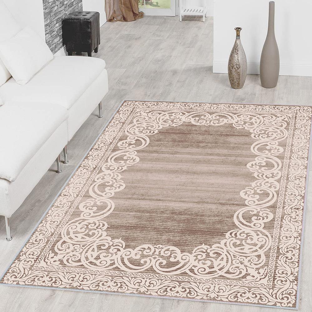 

Rovigo Home Моющийся ковер с набивным рисунком RVG1485 80 x 150 коричневый