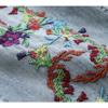 Johnature Women Vintage Embroidery Floral Denim Pants Elastic Waist Blue Casual Trouser Autumn Straight Pants
