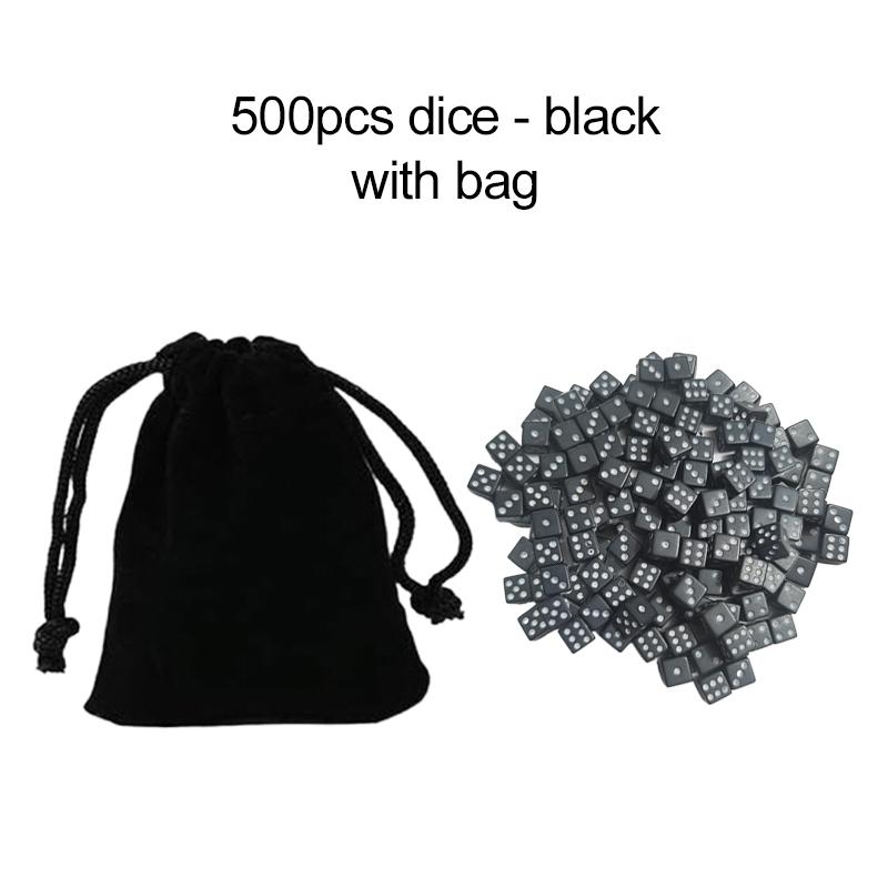 

500pcs 8mm Mini 6-sided Dice Acrylic with bag for Party Leisure and Entertainment Gambling Props Chessboard Game Accessories TMZ