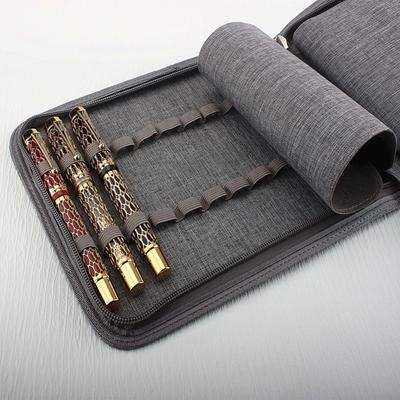 High Appearance Pen Container Bag Large Capacity Fountain Pencil Case 10 /24/48 Slots Dustproof Zipper 4 Colors Children Gifts
