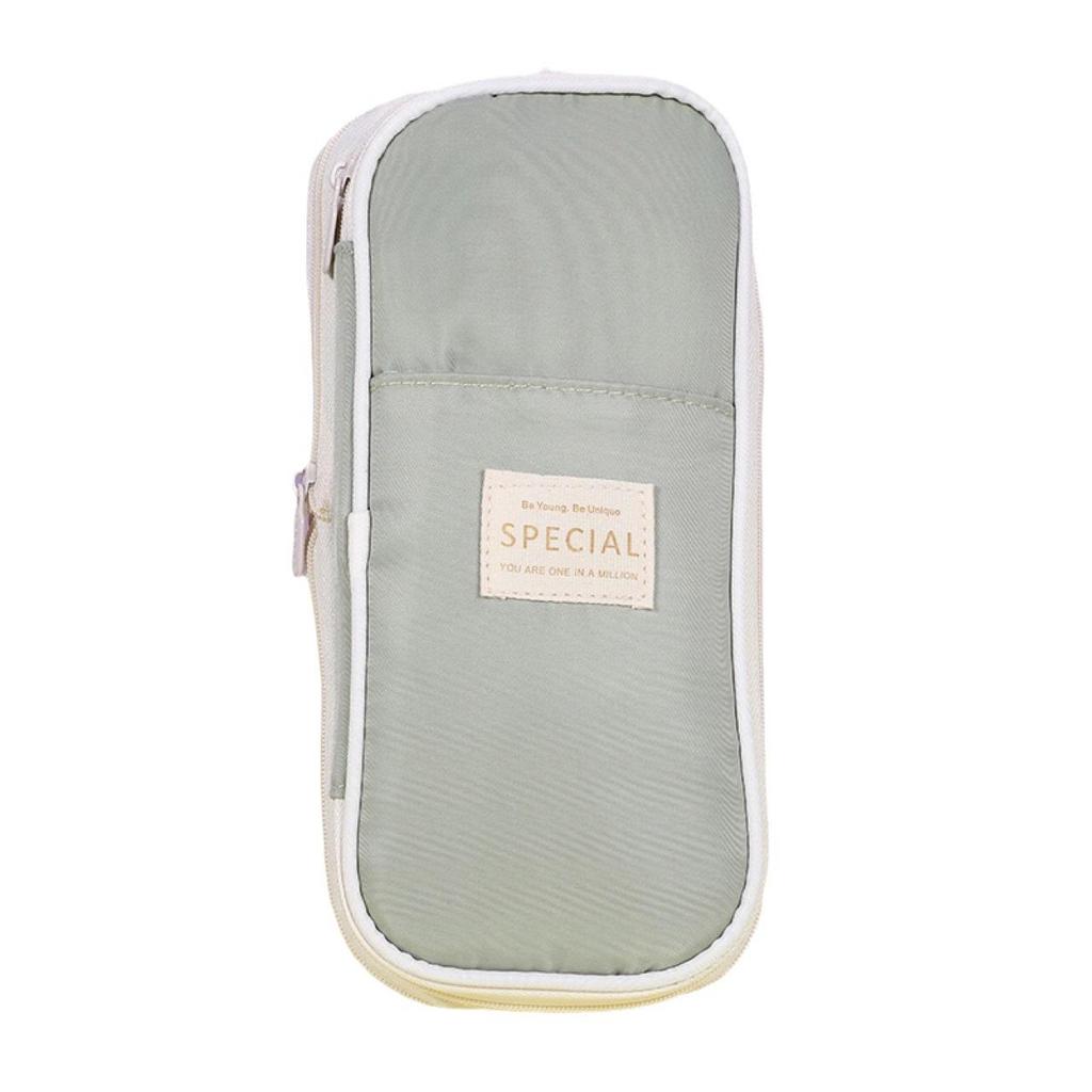 Double-layer Retractable Pencil Case, Large-capacity, Korean and Japanese Style, Macaron Color Block Design, Upgraded Pencil Box.
