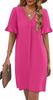 Women's V-Neck Flared Sleeve Medium and Long Pocket Short Sleeve Dress