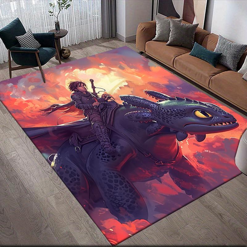 How to Train Your Dragon Square Area Rug, Non-Slip Floor Mat for Home Decor, Perfect Gift for Fans.chl