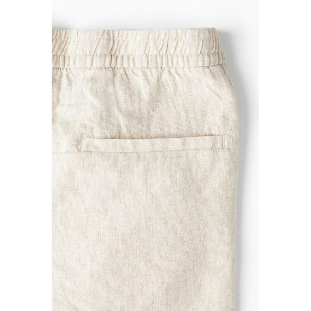 H M Linen Blend sHorts Regular Fit creaM