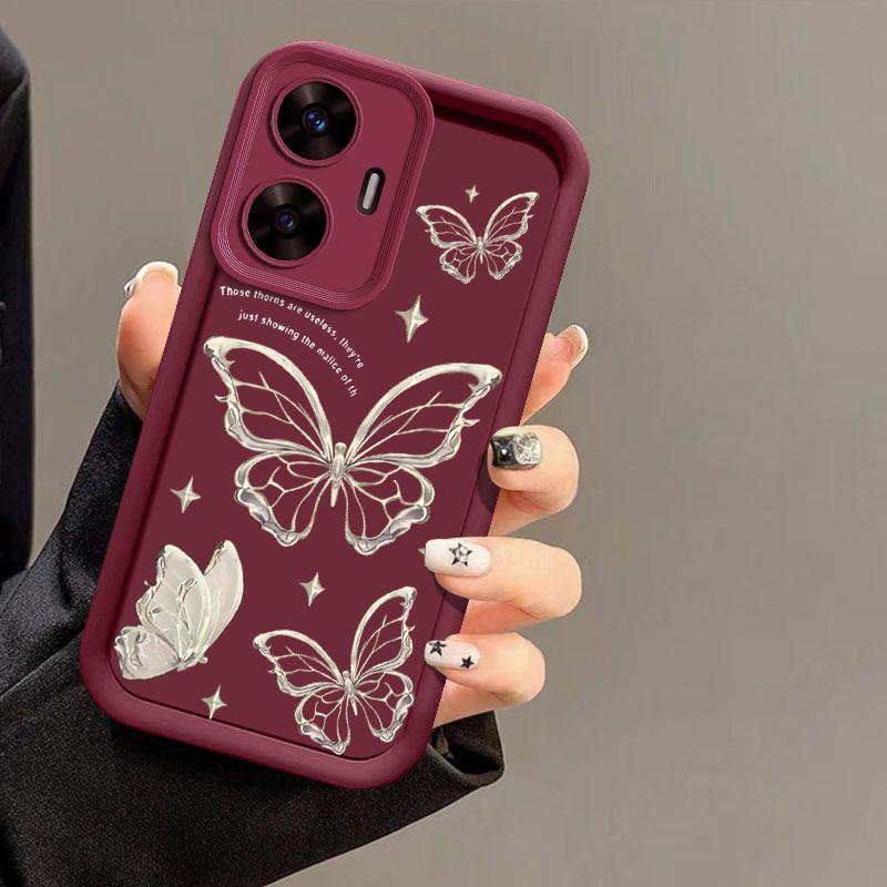 C55 Love Butterfly Sky Eye Ladder Phone Case For Realme C67 C65 C53 C51 C35 C33 C31 C30 C25 C21 C20 C17 C15 C12 C11 Cover