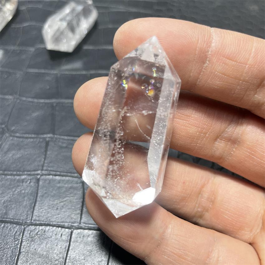 Natural  Clear Crystal Quartz 6 Sided Facet Vogel Style Double Termination Wand Point Tibet Himalayan High Altitude Reiki Healin