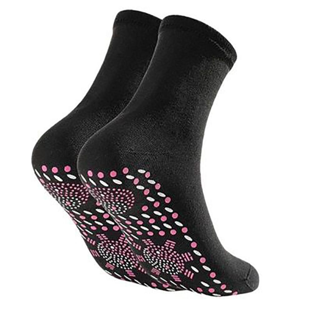 Mugwort Heating Socks Far Infrared Cotton Mid Calf Non Slip Massage Sole for Women Yoga Menstrual Winter Warmth