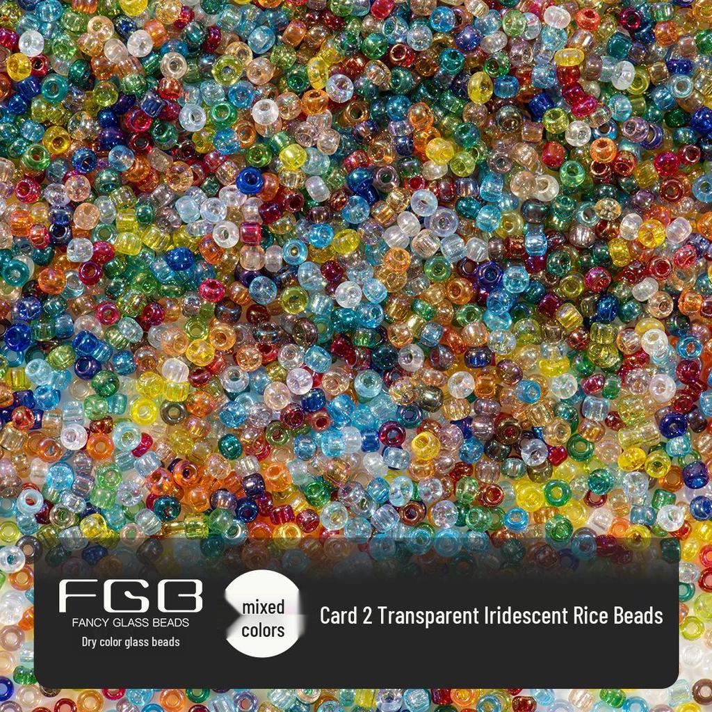 FGB Transparente Irisierende 2mm Runde Glasperlen für DIY Schmuck