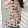 Women Sweaters Pullovers 2025 Autumn Winter Long Sleeve O-Neck Striped Knitted Sweater Women Tops Pullover JJ172