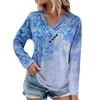 Long Sleeve Blouses For Women Casual V Neck Button Down Shirt Vintage Floral Print Blouse Tops Loose Fit Fall Shirt Top