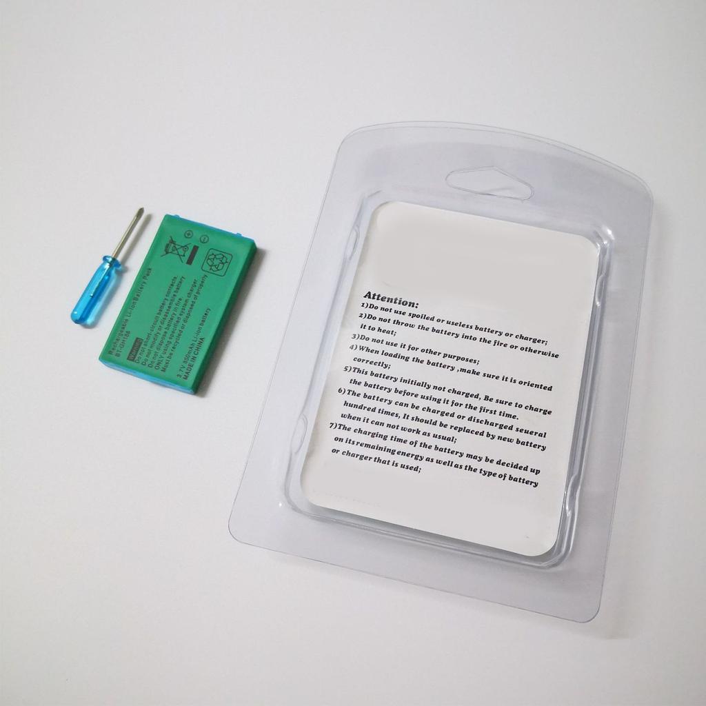 For GBA Battery Pack Replacement 850mAh Lithium Ion Battery with Screwdriver for GBA SP Game