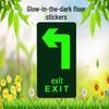 Safety Exit PVC Luminous Floor Sticker - Caution Slippery Steps & Fire Sign