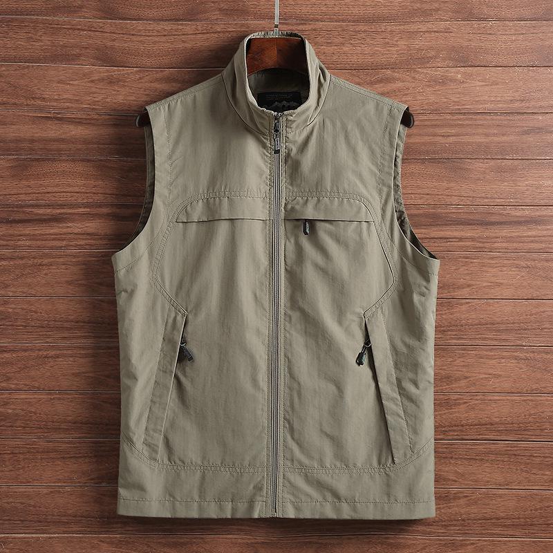 Men's Plus Size 2026 Summer Outdoor Thin Mesh Vest with Multi-Pockets