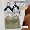 Ice silk sexy deep V suspender vest women's summer integrated chest pad Spice girls wear tube top bottoming shirt thin