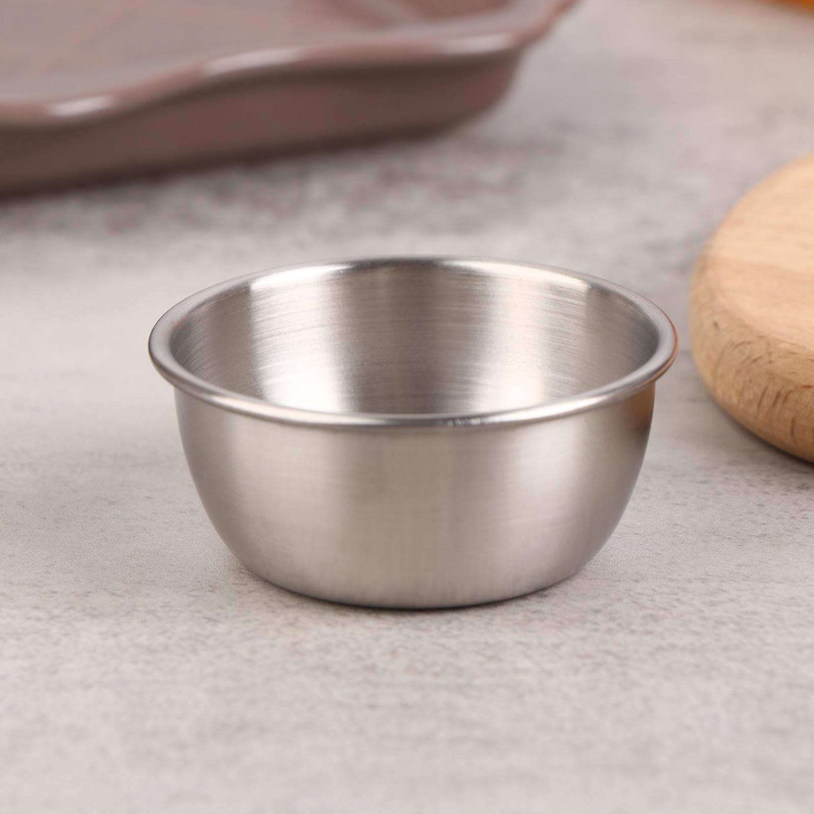 

Небольшая тарелка для приправ из нержавеющей стали 304, кухонная чаша для соуса, миска для кетчупа, тарелки для закусок, суши, уксус, соевый соус, блюдце серебряный