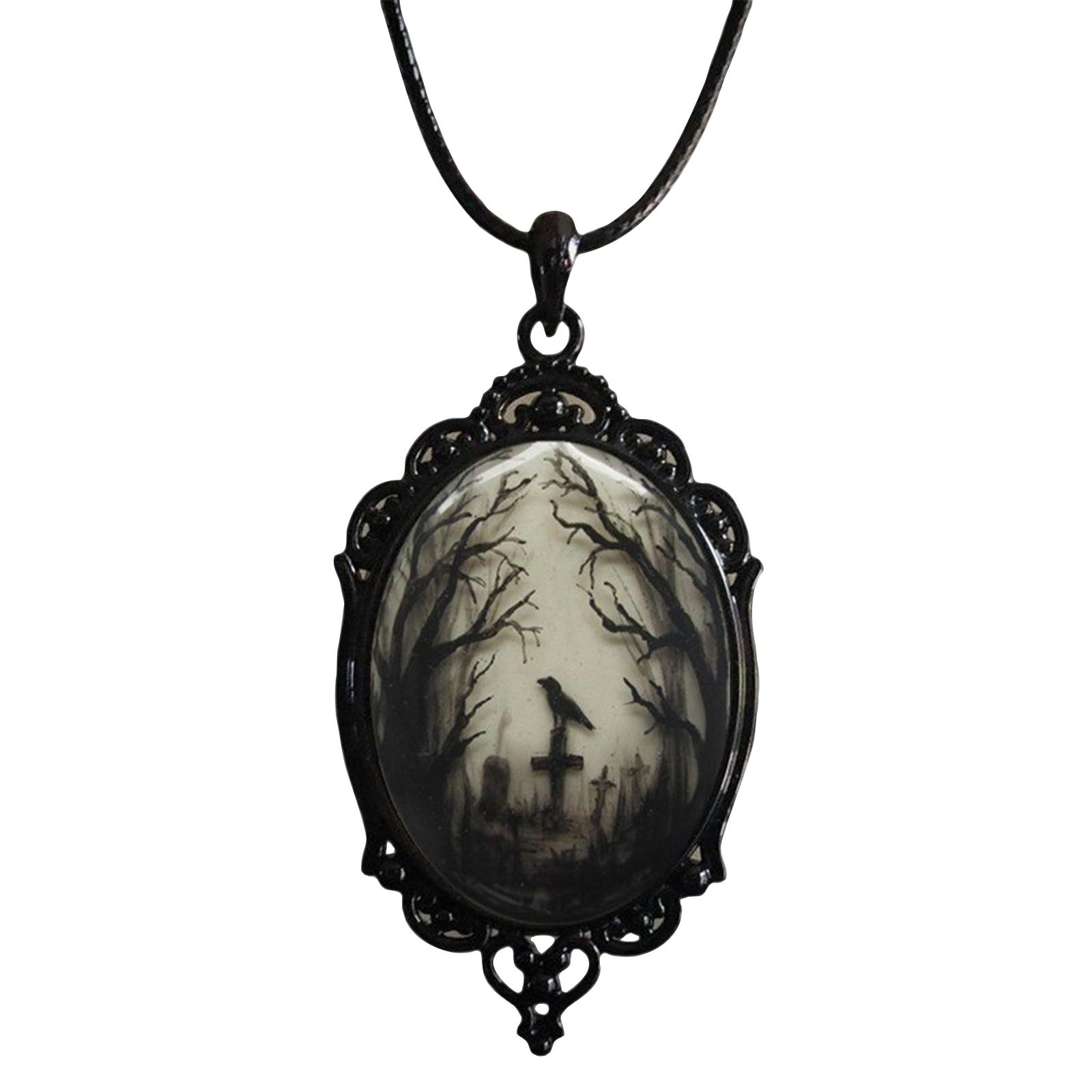 

Готическое ожерелье-подвеска «Лес воронов» One Size чёрный