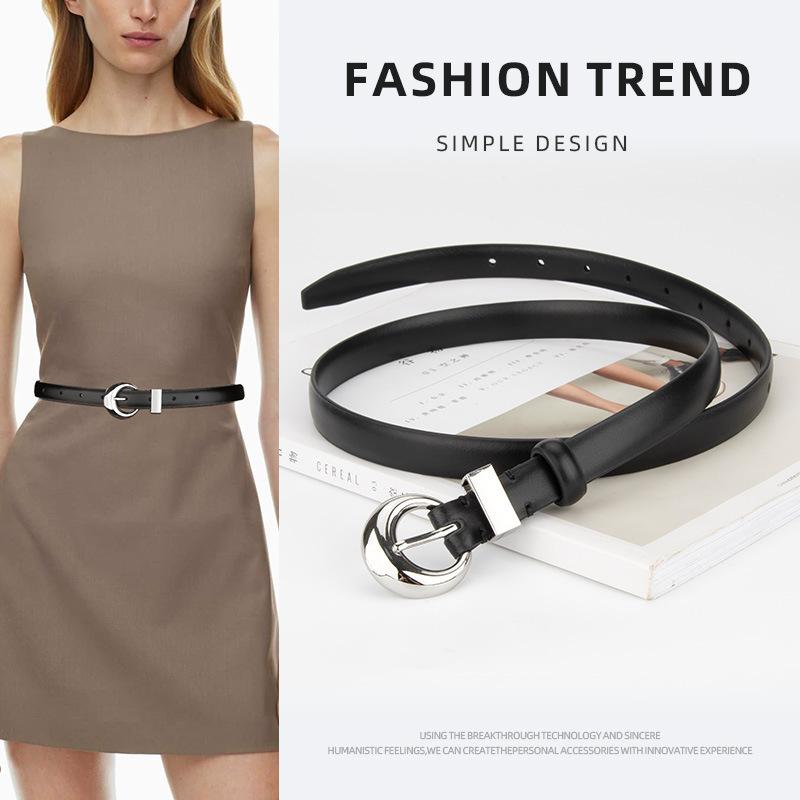 European and American Elegant and Fashionable Women's Genuine Leather Belt Versatile Dress Jeans Belt Pin Buckle Cowhide Women's Belt