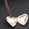 Copper Little Heart Crystal Photo Picture Locket Charms Pendant Chain Necklace