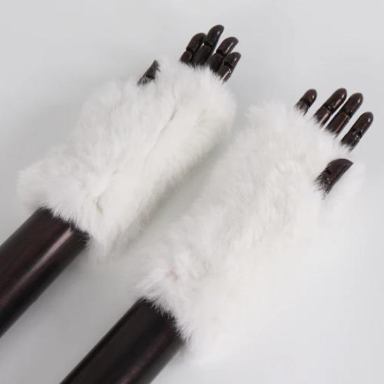 New Arrival Female Natural Rabbit Fur Gloves Knitted Warm Real Rex Rabbit Fur Mittens Women Winter Outdoor Rex Rabbit Fur Gloves