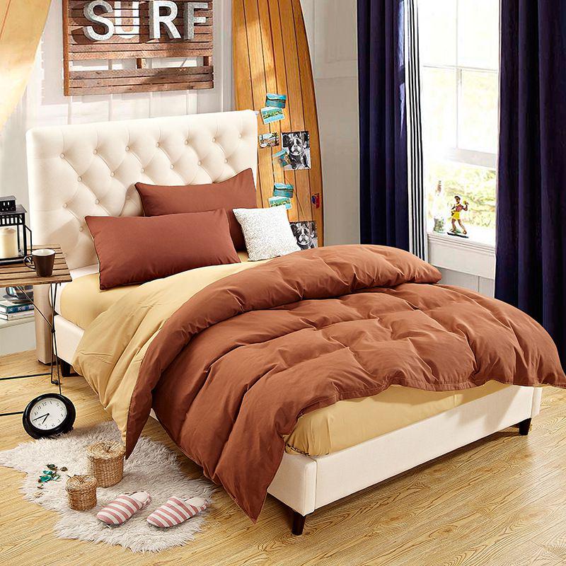 Luxuriöse einfarbige Bettdeckenbezug Steppdecke Twin Queen King Size Uni Bettwäsche-Set