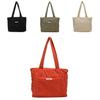 Minimalist Nylon Canvas Tote With Inner Zipper Storage For Casual Office Use