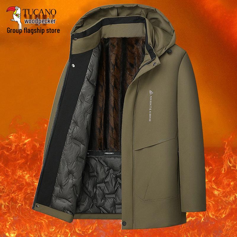 Men's Winter Cotton Padded Jacket for Middle-aged & Elderly - Warm Grandpa Coat