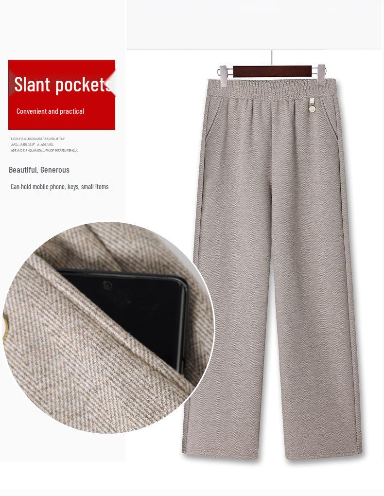 2025 Herbst Elastischer Bund Gerades Bein Freizeithose für Frauen mittleren Alters – Vielseitig, Figurformend Mittelhochtailliert