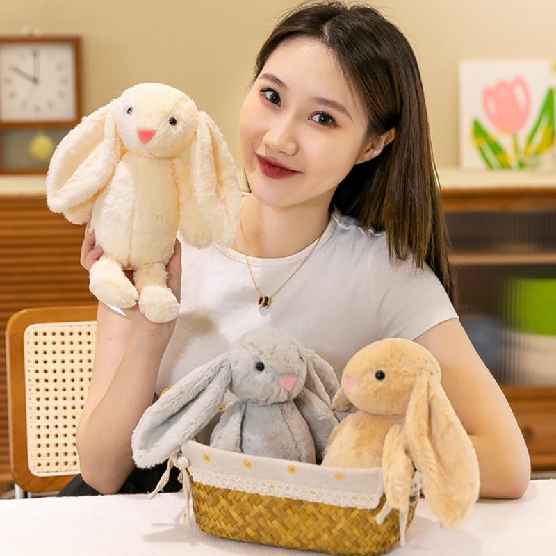 Cute Rabbit Plush Toy Soft Stuffed Long Ears Lop Bunny Doll Funny Baby's Sleeping Companion Delicate Home Decoration Kids Gifts