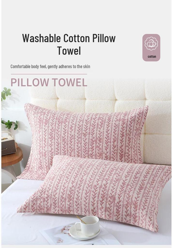 Washable Thickened Jacquard Cotton Pillow Towel - Enlarged, Luxurious, and Durable Design.