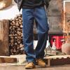 Jielinuo Men's American Retro Slub Cotton Straight-Leg Jeans