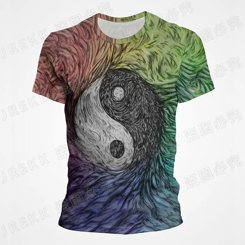 2025 Sommar Dam Herr 3D-tryckt T-shirt Yin Yang Skvaller Punkstil T-shirt BarnCool Toppar Tee
