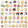 50 Pieces of Hand-drawn Transparent Background Stickers Featuring Japanese Small Animals for Notebook Luggage Stickers