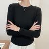 A+simple Women Spring Long Sleeve Round Neck T shirT