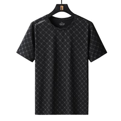 T-shirt d'été à manches courtes pour homme en soie glacée drapée, vêtement à séchage rapide, t-shirt de sport tendance, vêtements de fitness respirants grande taille