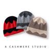 New 100% Cashmere Beanie Hat Women High Quality Warm Winter Knit Hat Fashion Wave Knit Solid Casual Cap