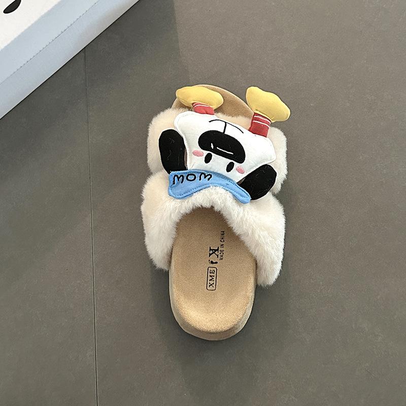 

Замшевые мультяшные тапочки с толстой подошвой и собачкой Пача, женские осенне-зимние милые милые милые теплые и плюшевые повседневные пушистые тапочки 40 бежевый