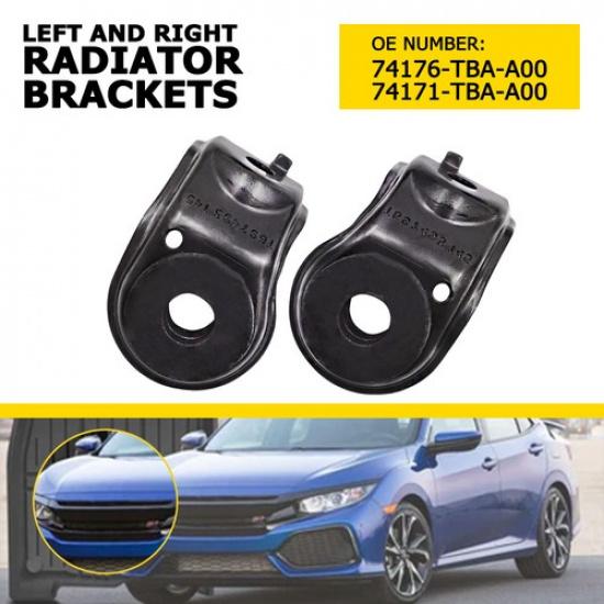 Left & Right Side Radiator Upper Mount Bracket Set For 2016- Honda Civic