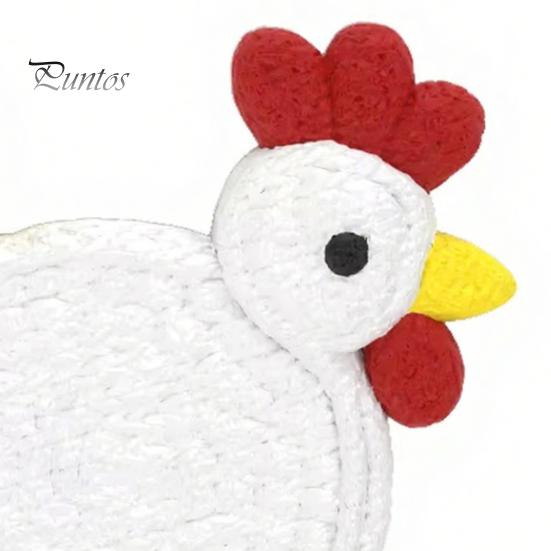 Heat Insulation Coaster Cute Chicken Coaster, 3D Printed Reusable Drink Animal Table Protection Mat for Home Office Use Decorative Countertop