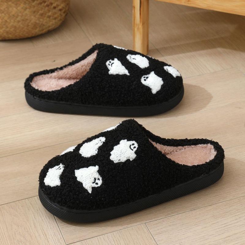 New Halloween Skull Cartoon Warm Winter Slippers Men and Women Couples Home Indoor Cotton Slippers